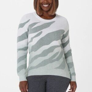 Barefoot Dreams CozyChic Ultra Lite Ocean Reef Sweater, Blue Water, size XS NWT